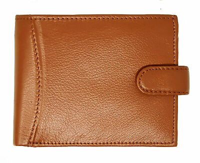 Mens RFID Wallets With Zip Pocket Coin Pouch amp; ID Window Real Leather Wallet 304 GBP 7.99