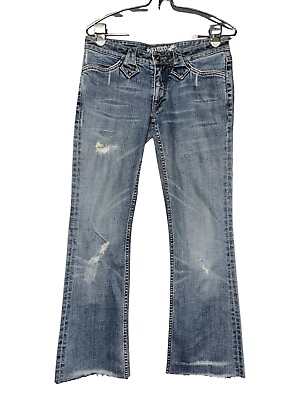 #ad Vintage Parasuco Jeans Selvedge Denim Women’s 28 Flare Embroidered Y2K