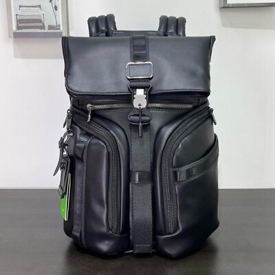 #ad TUMI Logistic ALPHA BRAVO Backpack Black Leather Outlet products Unused