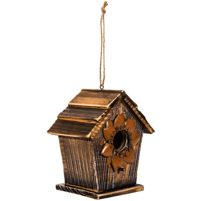 #ad Wood Birdhouse With Flower Opening. Cute Home Decor. enjoy birds watching