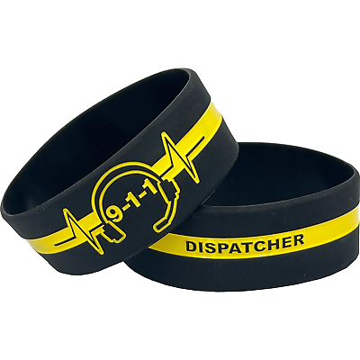 #ad DL13 015 911 Headset Hero Thin Gold Line Silicon Bracelet YELLOW Dispatcher E