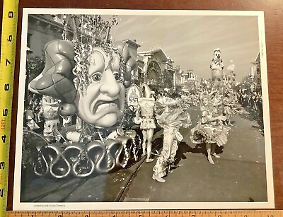 #ad Disneyland Mardi Gras Parade 35th Anniversary Goofy 8x10 Bamp;W Photo