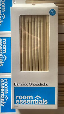 #ad 50 Pairs Single Use Bamboo Chopsticks Chinese Food Wooden Disposable Skewer Eco