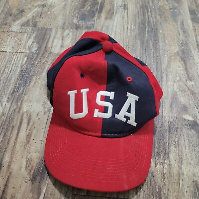 #ad Vintage USA Blue And Red Headmaster SnapBack One Size Embroidered Cap Hat