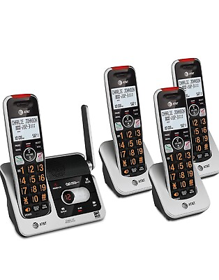 #ad ATamp;T BL102 4 Cordless Phone Answering Machine Call Blocking Intercom 4 Handsets