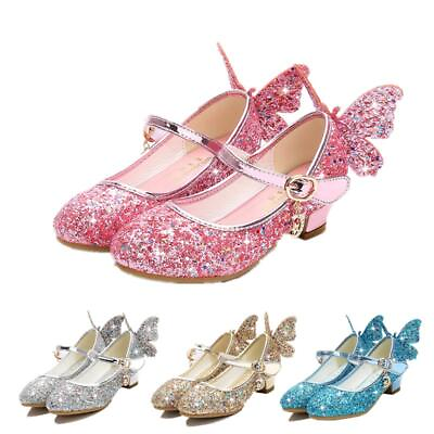 #ad Princess Leather Shoes Kids Girl Dance Glitter Shoes Girls Party Dance Shoe
