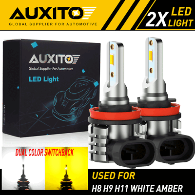 #ad AUXITO Switchback H11 LED Fog Light H16 H8 Dual Color Yellow 3000K White EOA