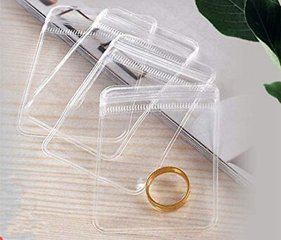 #ad NATX 100pcs Clear PVC Transparent Zip Lock Jewelry Bag Small Size Dust Proof ...
