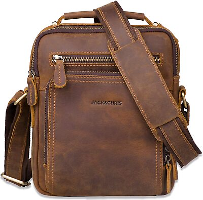 Jackamp;Chris Leather Messenger Bag for Men Man Purse Crossbody Bags for Work Busi