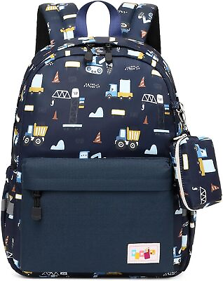 #ad mygreen Preschool Backpack Little Kid Backpacks for Boys and Truck Blue