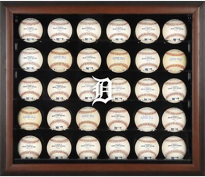 #ad Tigers Logo Brown Framed 30 Ball Display Case Fanatics