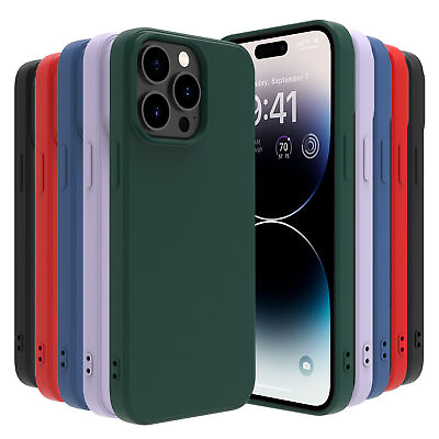 For iPhone 14 Pro Plus Pro Max Case Liquid Silicone Shockproof Slim Soft Cover $7.95