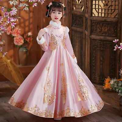 #ad 2023 NEW Girls#x27; Red Chinese New Year Clothing Children#x27;s Winter Tang Dress