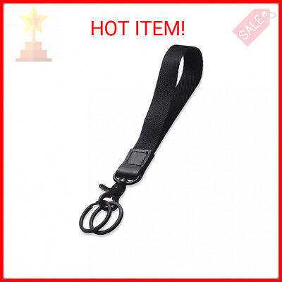 XCHIN Hand Wrist Lanyard Key Chain Holder Black Wristlet Strap for Key for Wome