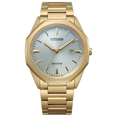 #ad Citizen Eco Drive Corso Men#x27;s Date Indicator Gold Watch 41mm BM7492 57A