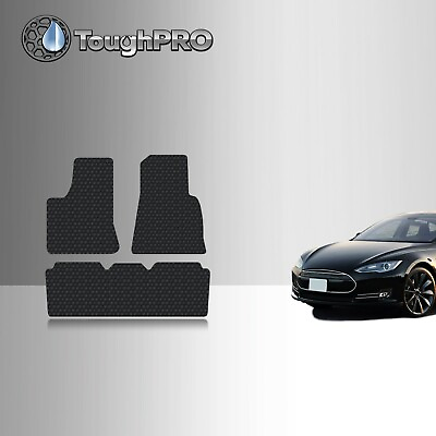 #ad ToughPRO Heavy Duty Black Rubber For 2012 2015 Tesla Model S Floor Mats