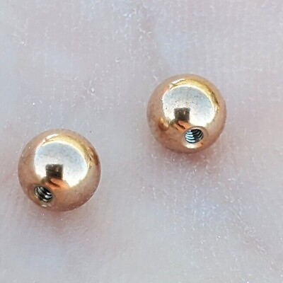 #ad 2 Gold Color 18g 16g 14g Externally Threaded Replacement Balls Gold Color