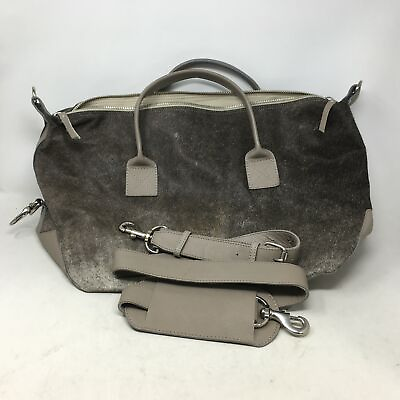 #ad Women#x27;s Madisons Inc Cow Hide Duffel Bag Size Medium Taupe Brown