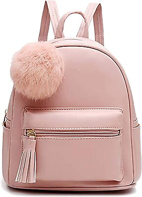 Mini Backpack Purse for Girls Teens Women Purses PU Leather Pom Backpack Shoulde
