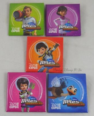 #ad New Disney D23 Expo 2015 Miles From Tomorrowland Button Pin Back Pinback 5 Set