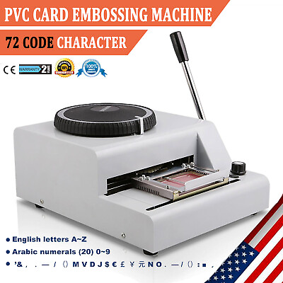 #ad Embossing Machine 72 Characters Card Embosser Printer Credit ID PVC Stamping