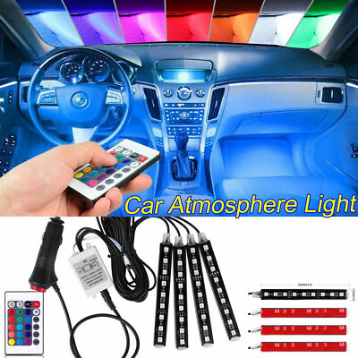 #ad Car Interior Accessories RGB LED Floor Decorative Atmosphere Strip Lamp Lights
