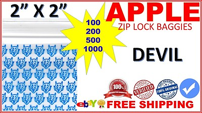 #ad 2quot; x 2quot; Apple baggies 2020 mini zipper bags PRINTED DESIGN DEVIL Pick Yours