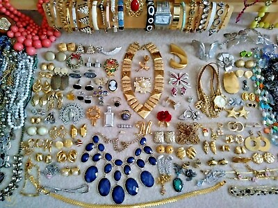 #ad Jewelry Vintage Modern Huge Lot ALL GOOD Wearable RESELL Over One Full Pound Mix