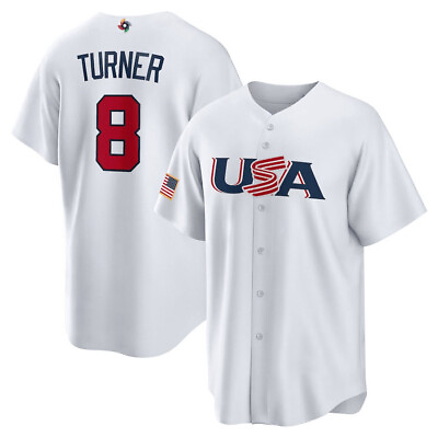 #ad USA Baseball Team Trea Turner #8 Jersey 2023 World Baseball Classic Jersey Print
