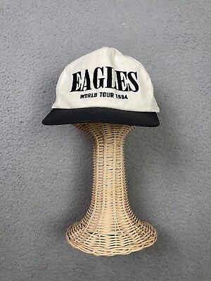 #ad VTG Eagles World Tour 1994 Hell Freezes Over Snapback Cream Black Bill Hat Cap