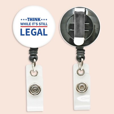 #ad Think Black Retractable ID Card Holder Badge Holder included W gift.