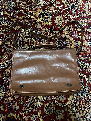 #ad Vintage Leather Satchel Laptop Messenger Shoulder Bag Unlined