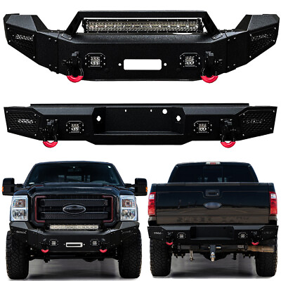 #ad For 2011 2016 3rd Gen F250 F350 F450 Front or Rear Bumper with LED lights
