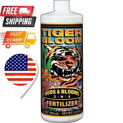 #ad FoxFarm Tiger Bloom Liquid Nutrient Plant Fertilizer 32oz 1 QUART Bottle