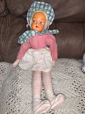 #ad Vintage Plastic Face Handmade Doll