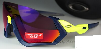 #ad Oakley FLIGHT JACKET Sunglasses OO9401 0537 Matte Navy Frame W PRIZM Road Lens