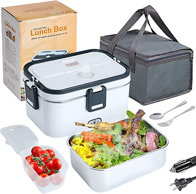 #ad 110V Electric Heating Lunch Box Portable for Car Office Food Warmer Container