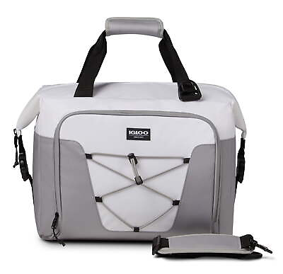 #ad Igloo Bayside 36 cans Soft Sided Cooler Bag White Exterior bungee straps
