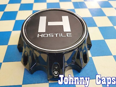 #ad HOSTILE Wheels # HC 8003 . Custom Wheel GLOSS BLACK Center Cap JC QTY. 1