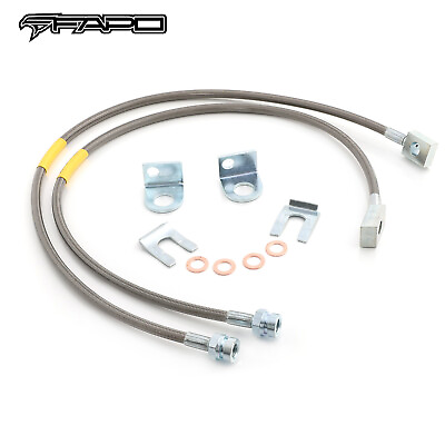 #ad FAPO Front 4 6quot; Extended Brake Lines Fits Jeep Cherokee XJ 1984 2001
