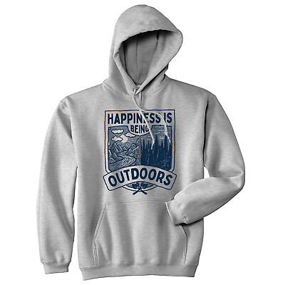 #ad Happiness Is Being Outdoors Unisex Hoodie Funny Cool Nature Hiking Camping