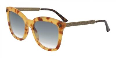 #ad Gucci GG0217S 003 Havana Gold Pattern Sunglasses Sonnenbrille Gray Gradient Lens