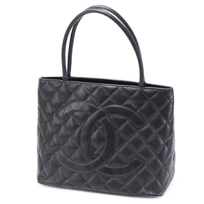 #ad Used Chanel Tote Ladies Bag Shoulder A01804 645 6Th Series 2000 Caviar Skin Lea
