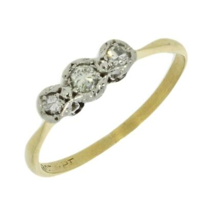 #ad 18ct Yellow Gold Diamond 3 Stone Ring CH837
