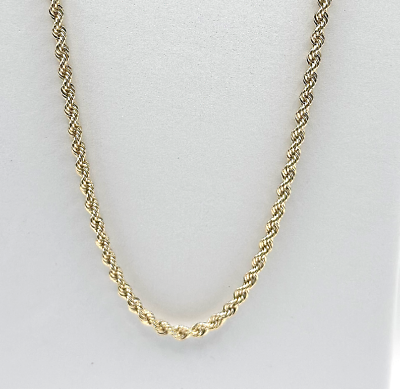 #ad rope chain 14k solid gold inch 20 18 16