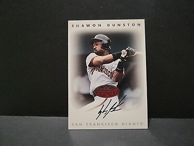 #ad Shawon Dunston 1996 LEAF MLB SIGNATURE SERIES AUTOGRAPH CARD Giants AUTO