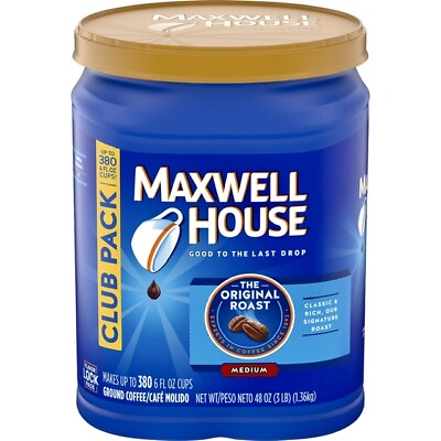 #ad Maxwell House The Original Roast Medium Roast Ground Coffee 48 OZ BEST DEAL