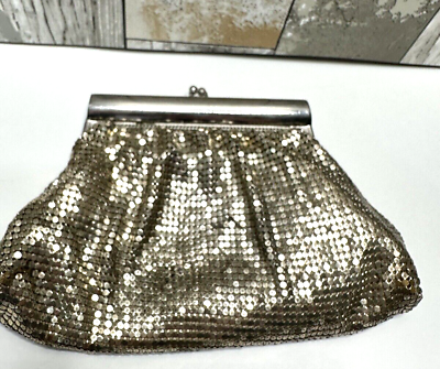 #ad Whiting amp; Davis Co Mesh Bags USA Made Vintage Petite Gold Clutch Evening Bag