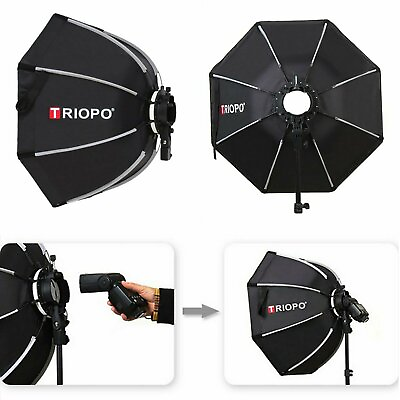 #ad TRIOPO 65cm Octagon Softbox Umbrella for Speedlight Flash Light Bracket Handgrip