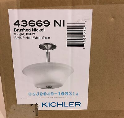 #ad Kichler Aubrey 3 Light Brushed Nickel Hallway Semi Flush Mount Ceiling Light